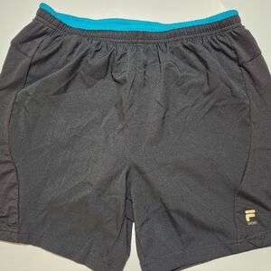 Wonen’s Black Athletic Shorts with Teal Waistband & Attached Panty